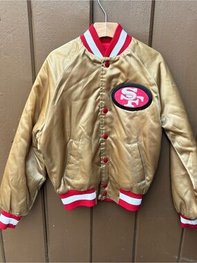Vintage Chalk Line San Francisco 49ers NFL Satin Bomber Jacket Youth 10/12  USA